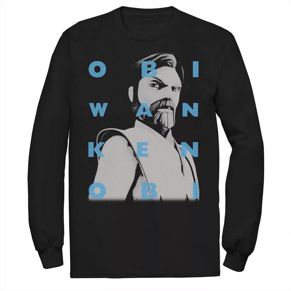 Men's Star Wars: Clone Wars Obi-Wan Kenobi Text Overlay Tee,  Product Image