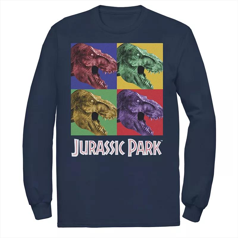 Men's Jurassic Park Four Square Dino Pop Art Style Tee, Size: Large, Blue Product Image