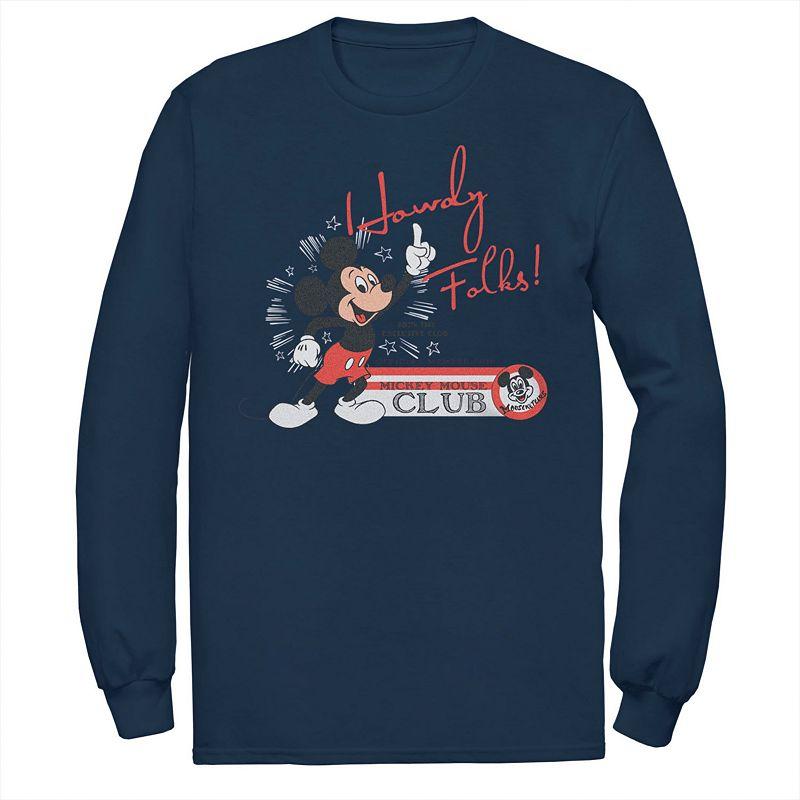 Disney's Mickey Mouse Big & Tall Howdy Folks! Long Sleeve Graphic Tee, Men's,  Product Image