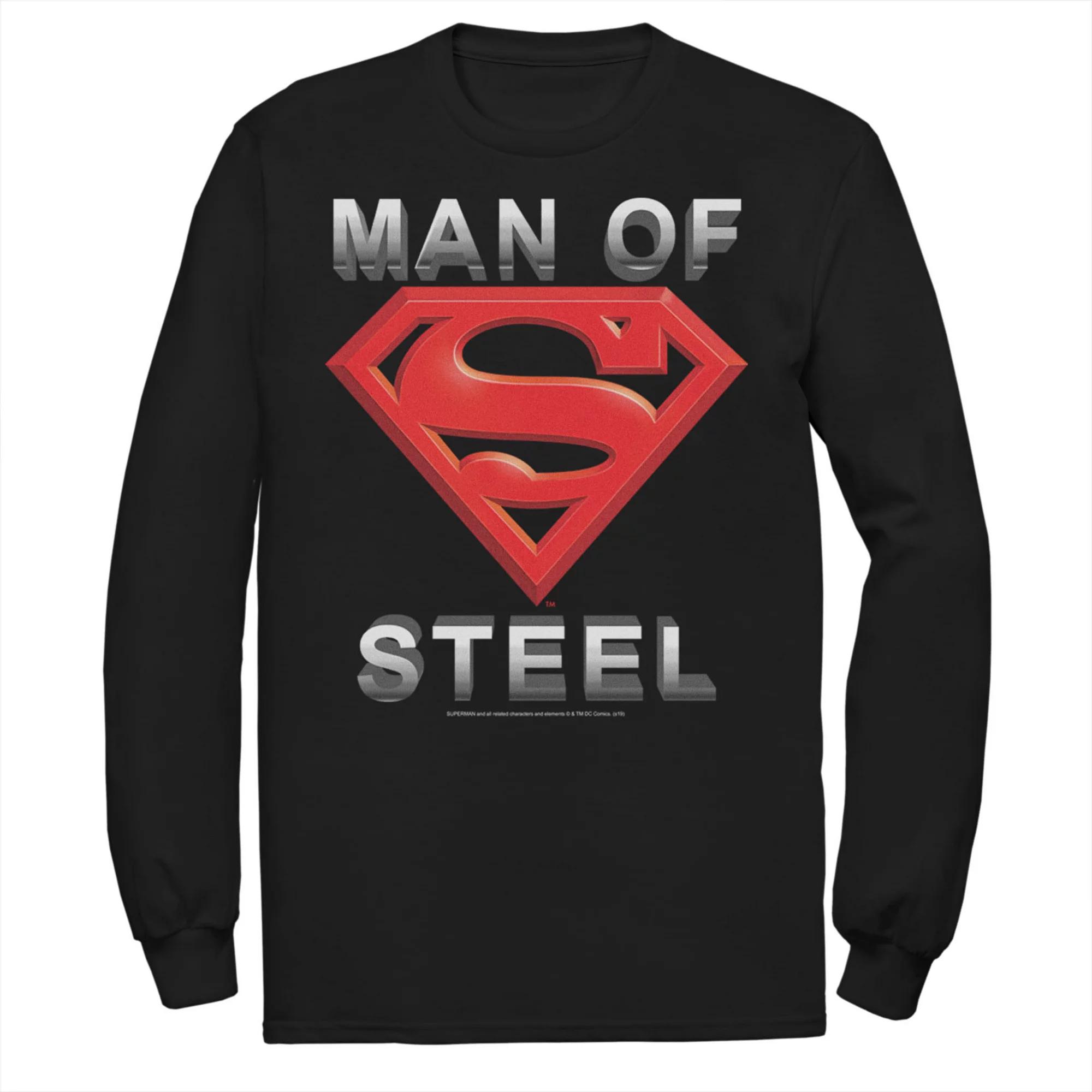 Men's DC Comics Superman Man Of Steel Text Logo Tee,  Product Image