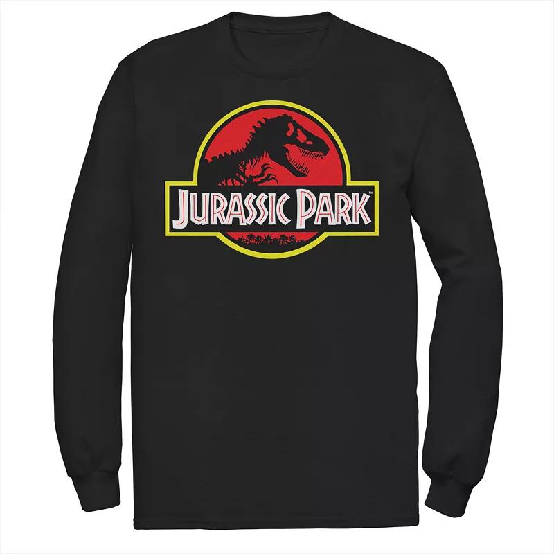 Men's Jurassic Park Red & Yellow Outline Logo Long Sleeve Graphic Tee,  Product Image