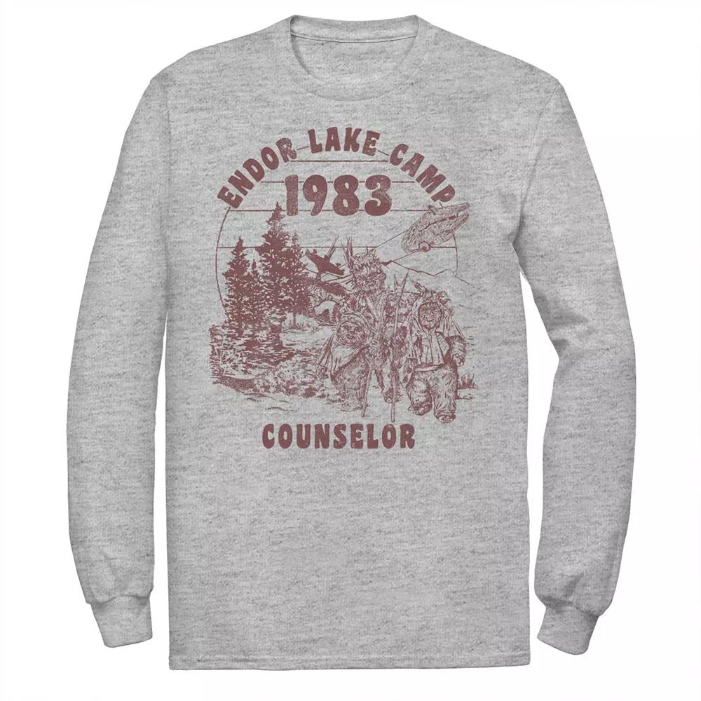 Men's Star Wars Endor Camper Long Sleeve Tee, Size: Medium, Athletic Grey Product Image