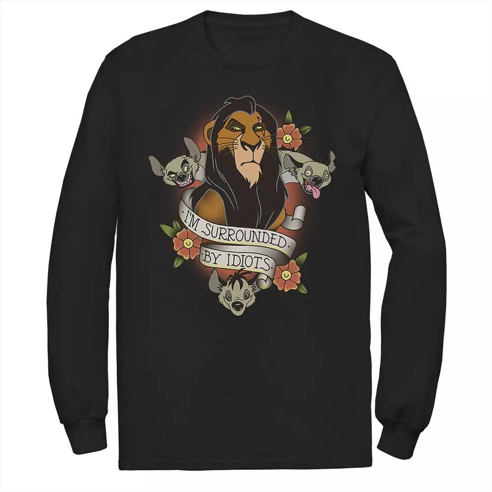 Disney's The Lion King Scar With Hyenas Men's Surrounded By Idiots Tee,  Product Image