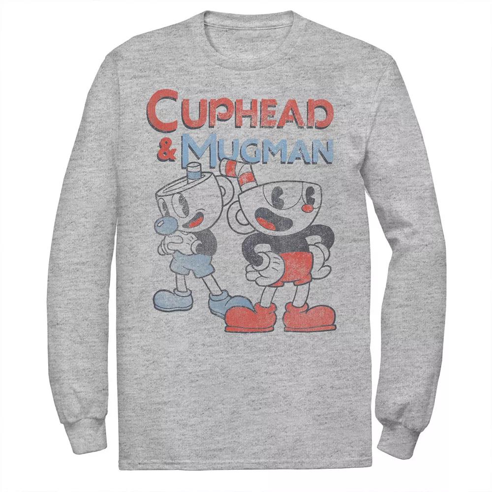 Men's Cuphead And Mugman Dynamic Duo Vintage Long Sleeve Graphic Tee,  Product Image