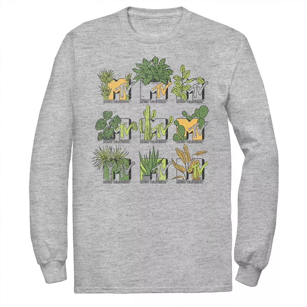Men's MTV Mtve Succulents Plants Logo Tee, Size: Medium, Athletic Grey Product Image