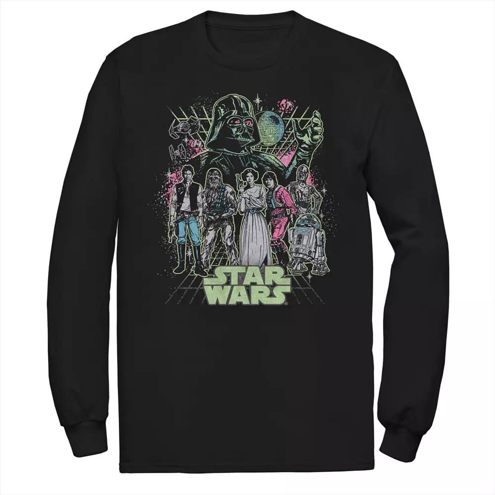Men's Star Wars Neon Poster Long Sleeve Graphic Tee,  Product Image