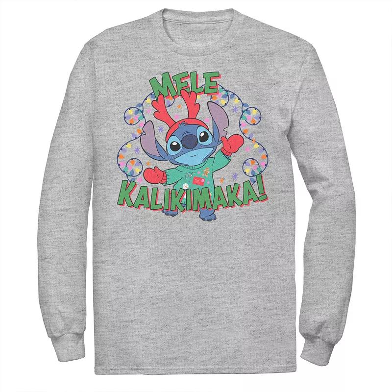 Disney's Lilo & Stitch Men's Mele Kalikimaka Stitch Long Sleeve Tee,  Product Image