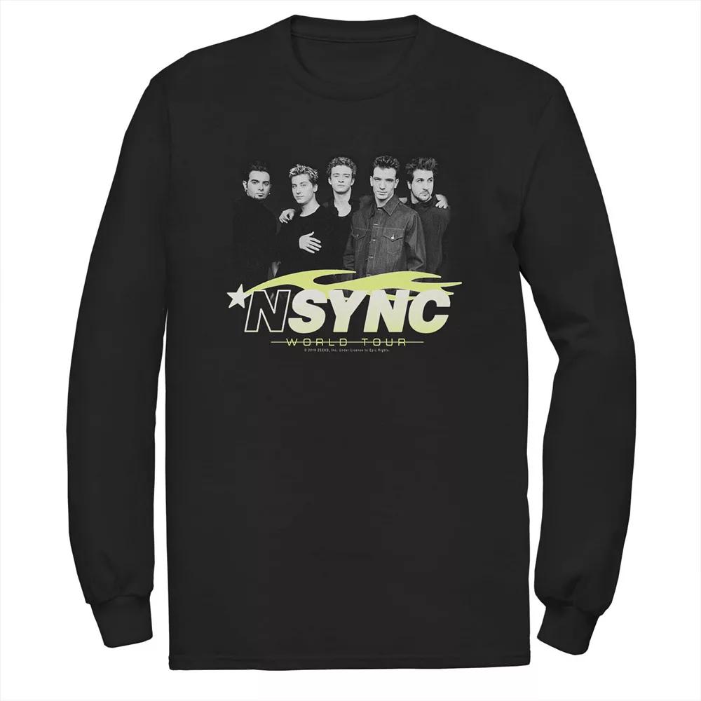 Big & Tall NSYNC World Tour Band Group Shot Tee, Men's, Size: 3XL Tall, Black Product Image