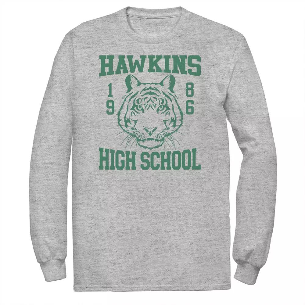 Big & Tall Stranger Things Hawkins 1986 High School Long Sleeve Tee, Men's,  Product Image