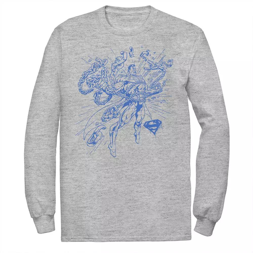 Men's DC Comics Superman Break Chains Outlined Comic Poster Tee,  Product Image