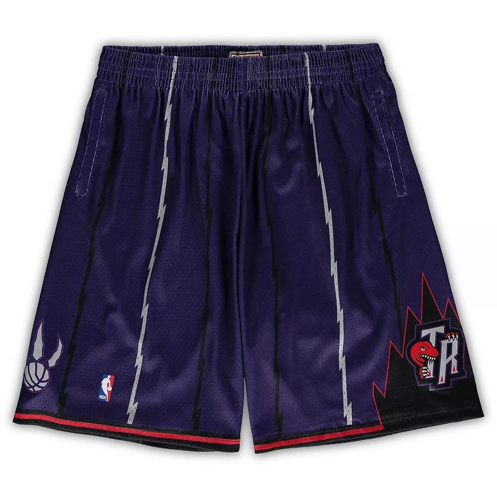 Men's Mitchell & Ness Purple Toronto Raptors Big & Tall Hardwood Classics Team Swingman Shorts, Size: 2XLT, Rpt Purple Product Image