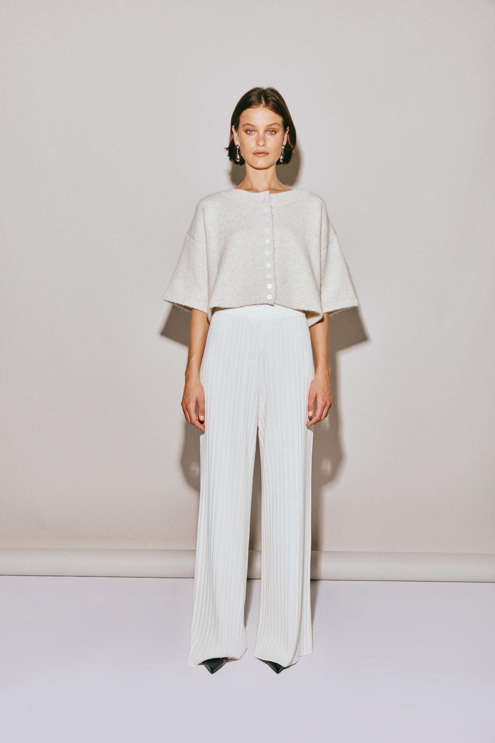 Hailey Knit Cardigan Oyster Product Image