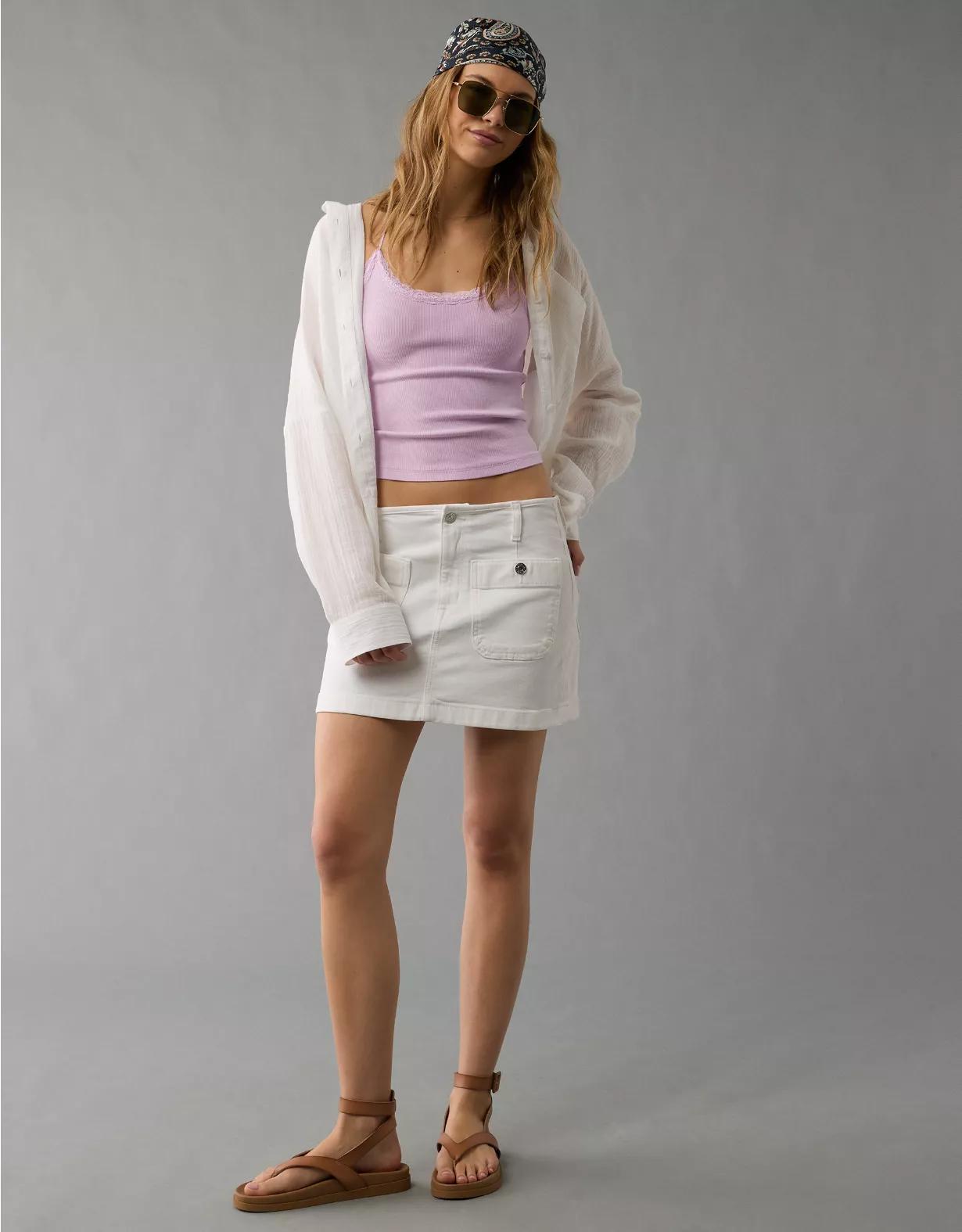 AE Strappy Go Lucky Cropped Lace Tank Top Product Image