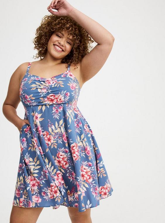 Mini Challis Skater Dress Product Image