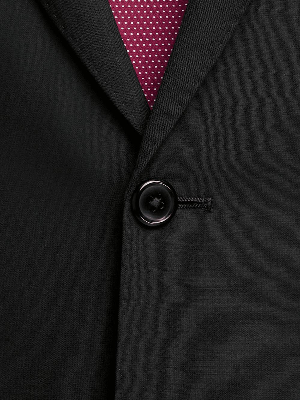 Wool Stretch Bengaline Peak Lapel Suit Jacket - Black Product Image