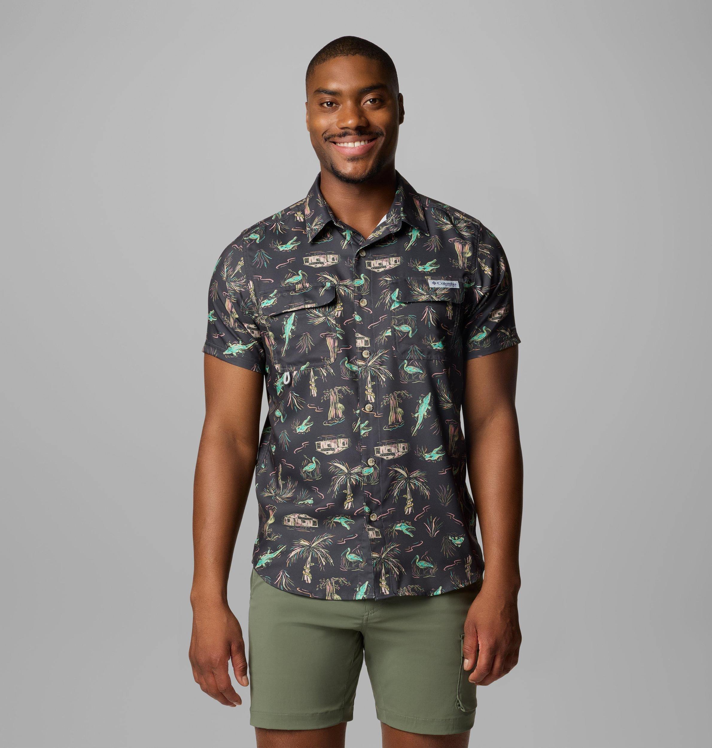Columbia Mens PFG Uncharted Printed Short Sleeve Shirt- Product Image