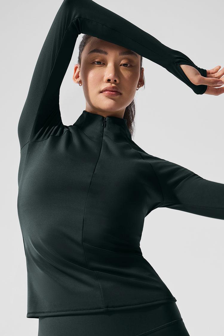 Airlift Winter Warm 1/4 Zip Long Sleeve - Charcoal Green Product Image