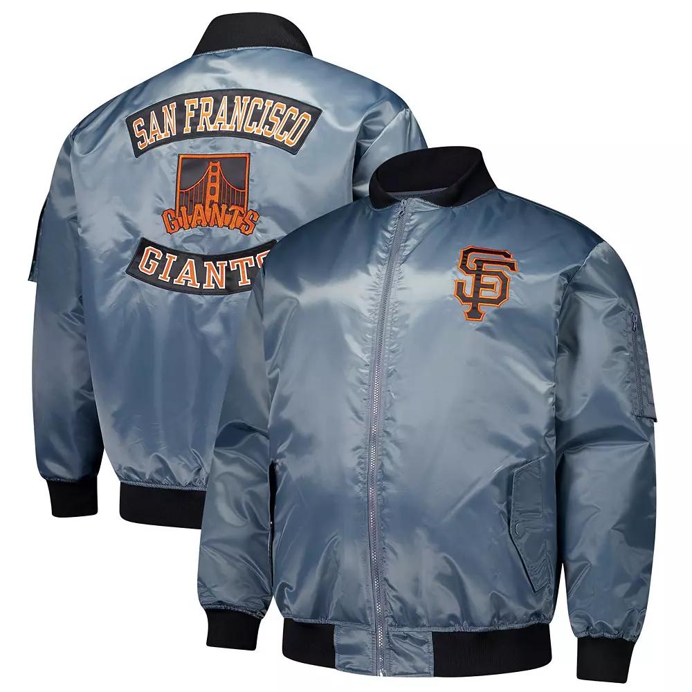 Men's Profile Charcoal San Francisco Giants Big & Tall Full-Zip Bomber Jacket,  Product Image