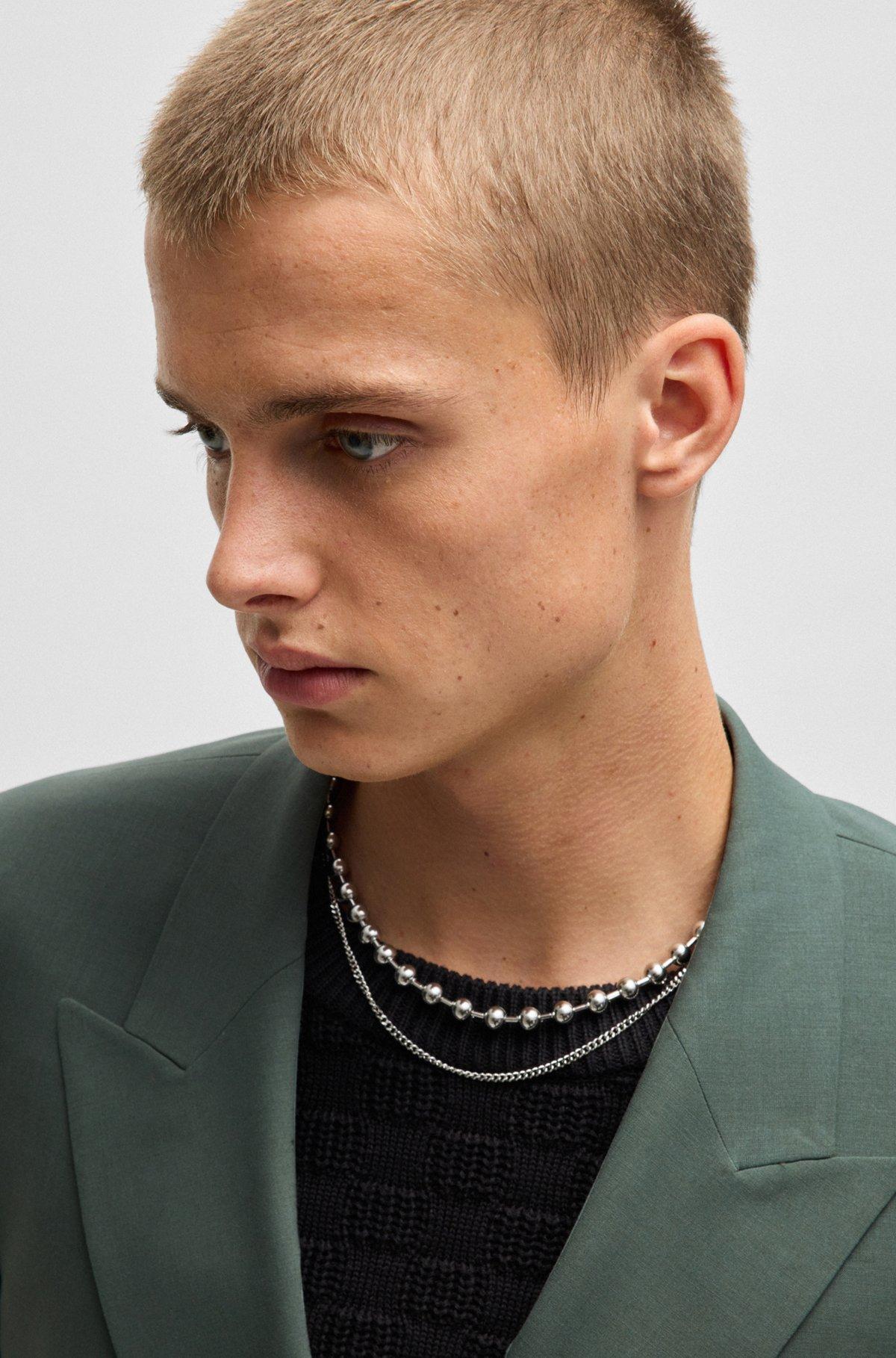 HUGO - Slim-fit jacket in wool stretch poplin - Light Green Product Image