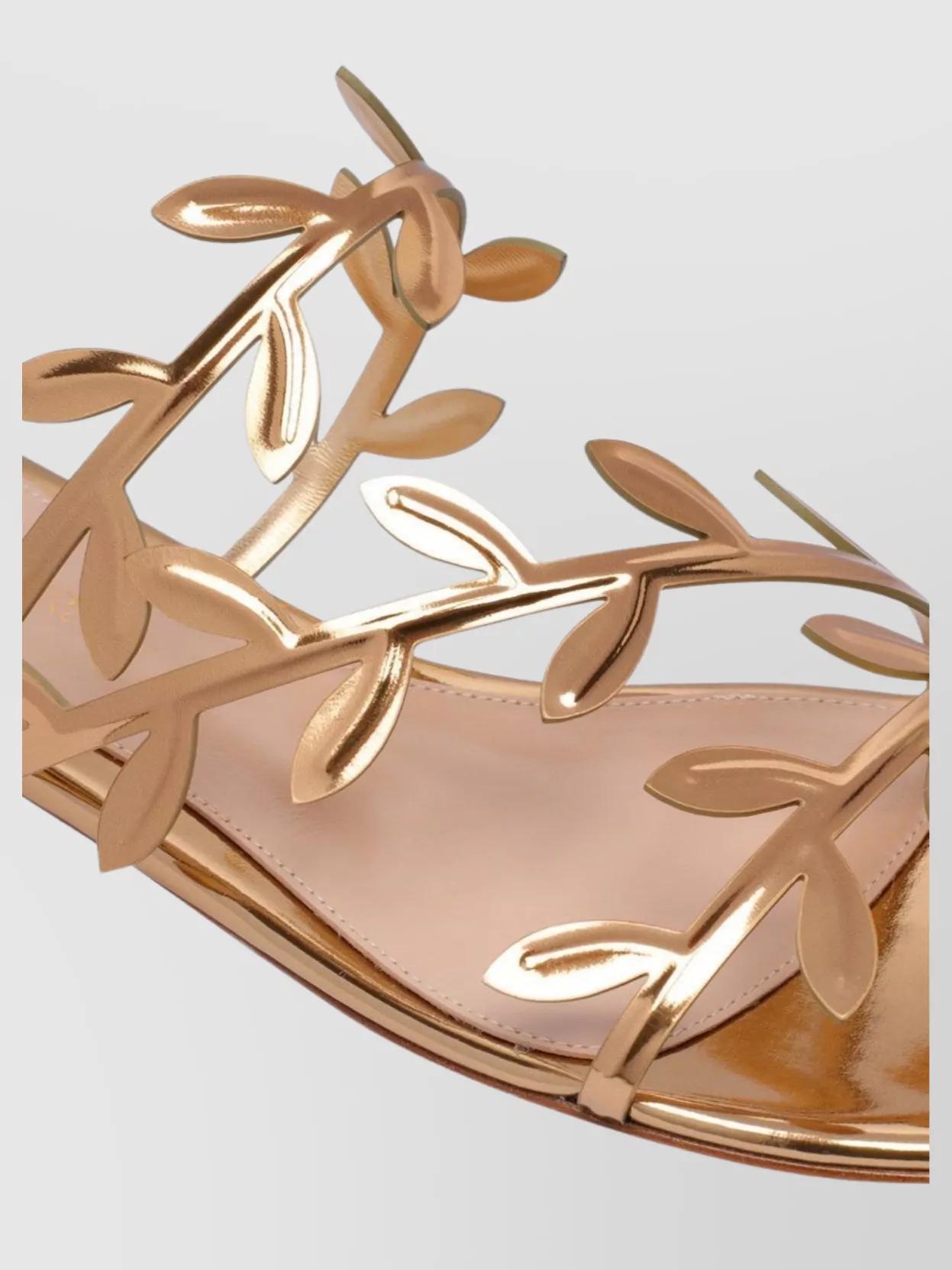 GIANVITO ROSSI Flavia Metallic Leather Sandals In Mekong Product Image