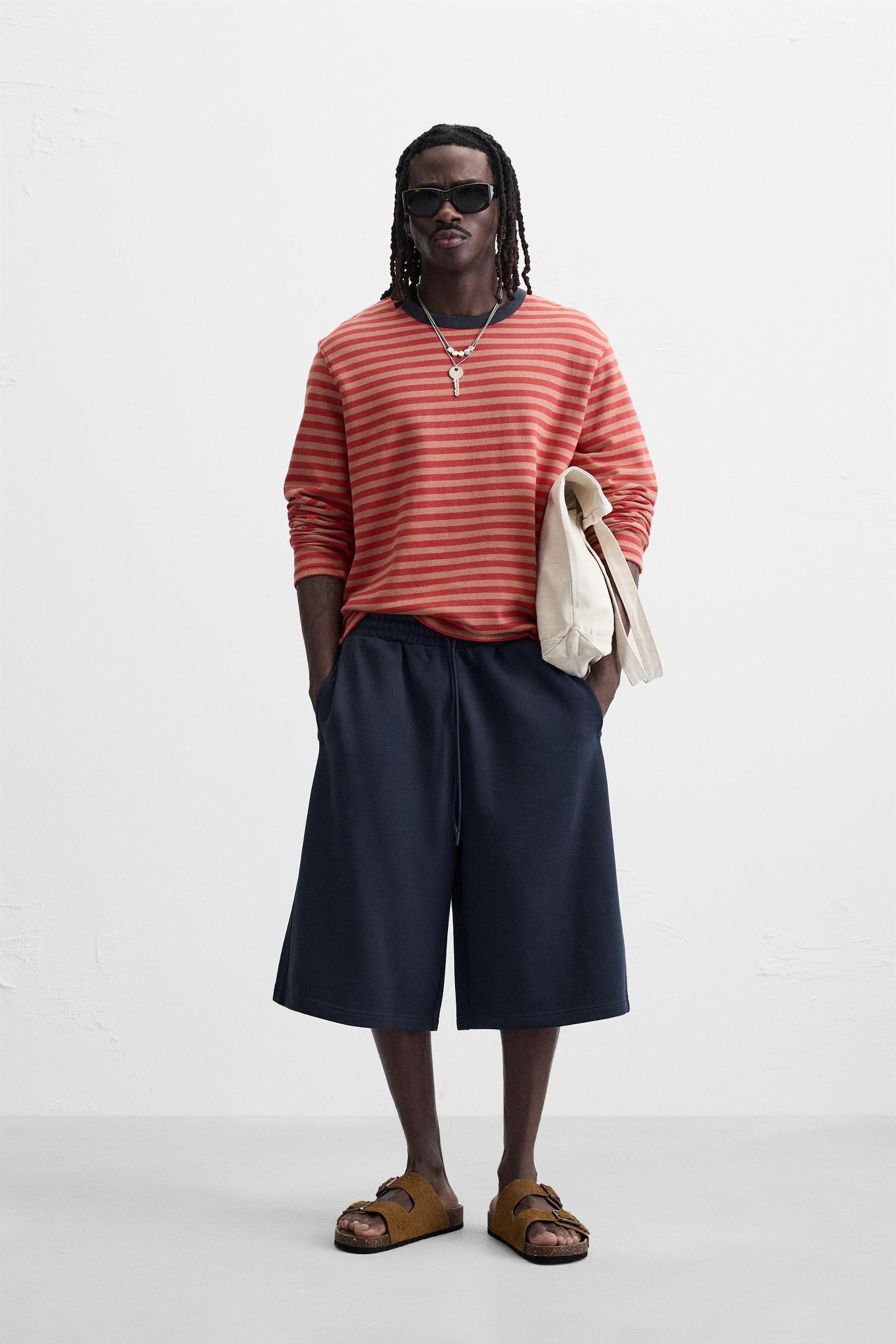 EMBROIDERED OVERSIZED FIT JOGGER SHORTS Product Image