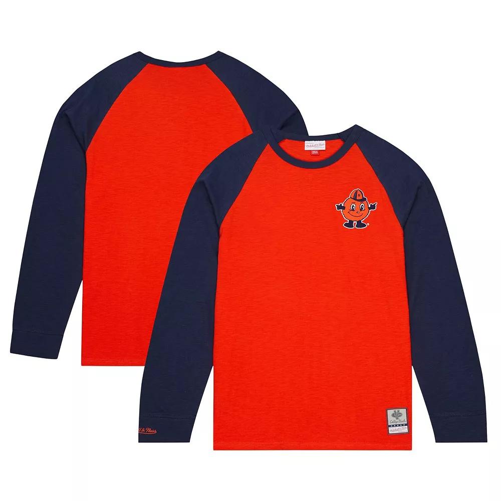 Men's Mitchell & Ness Orange Syracuse Orange Legendary Slub Raglan Long Sleeve T-Shirt, Size: Small Product Image
