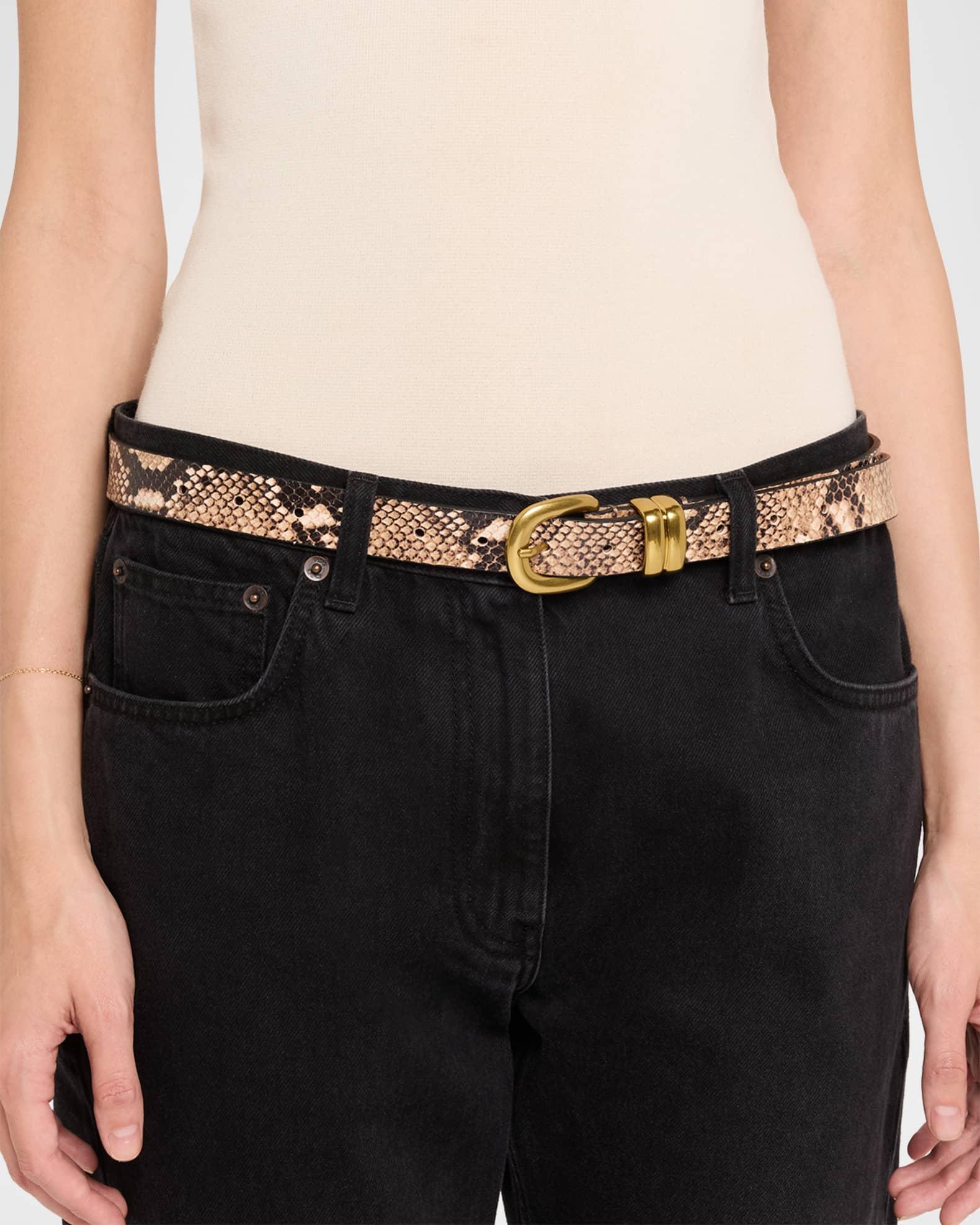 Zoilo Snake-Embossed Leather Belt Product Image