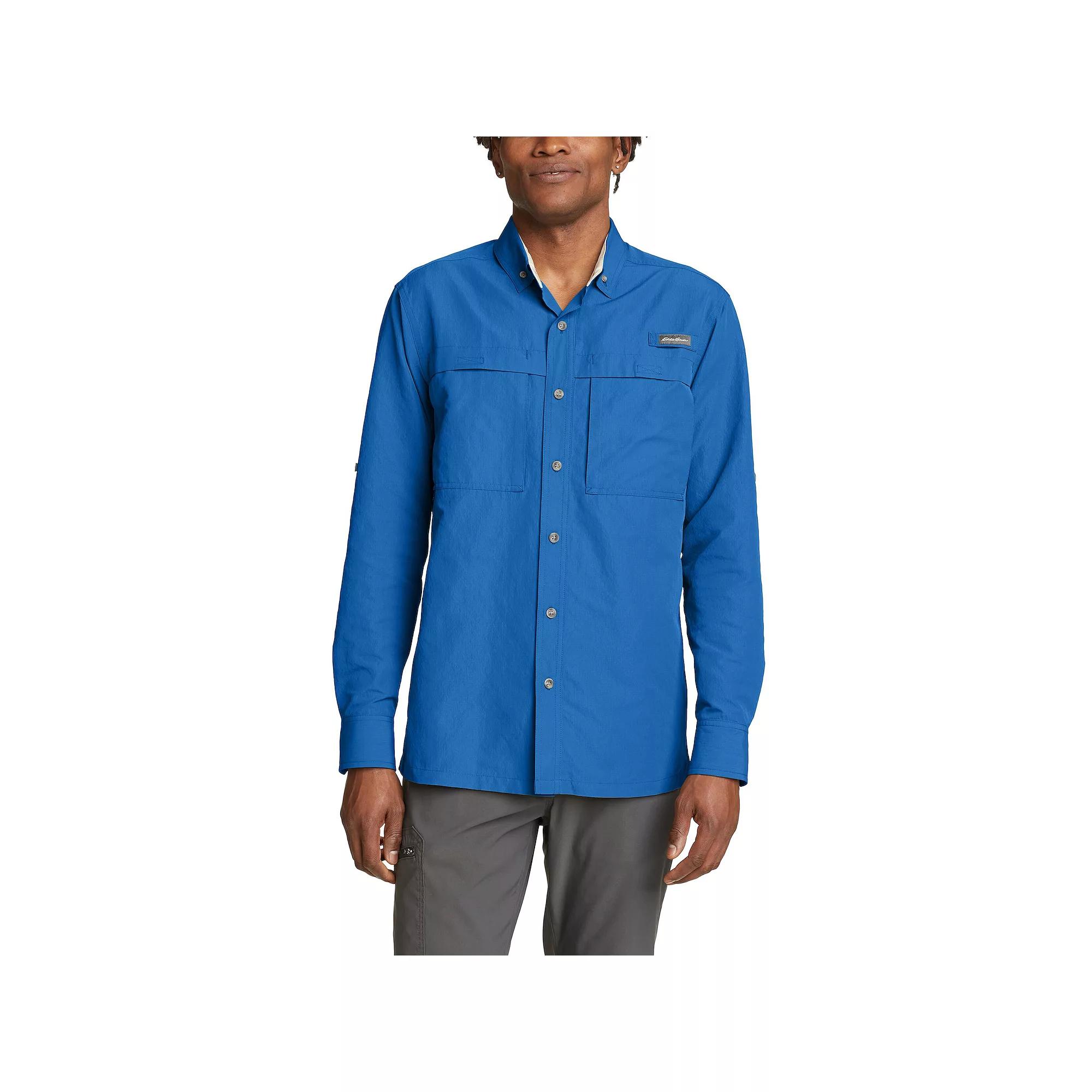 Big & Tall Eddie Bauer Ripstop Guide Long Sleeve Button Down Shirt, Men's,  Product Image