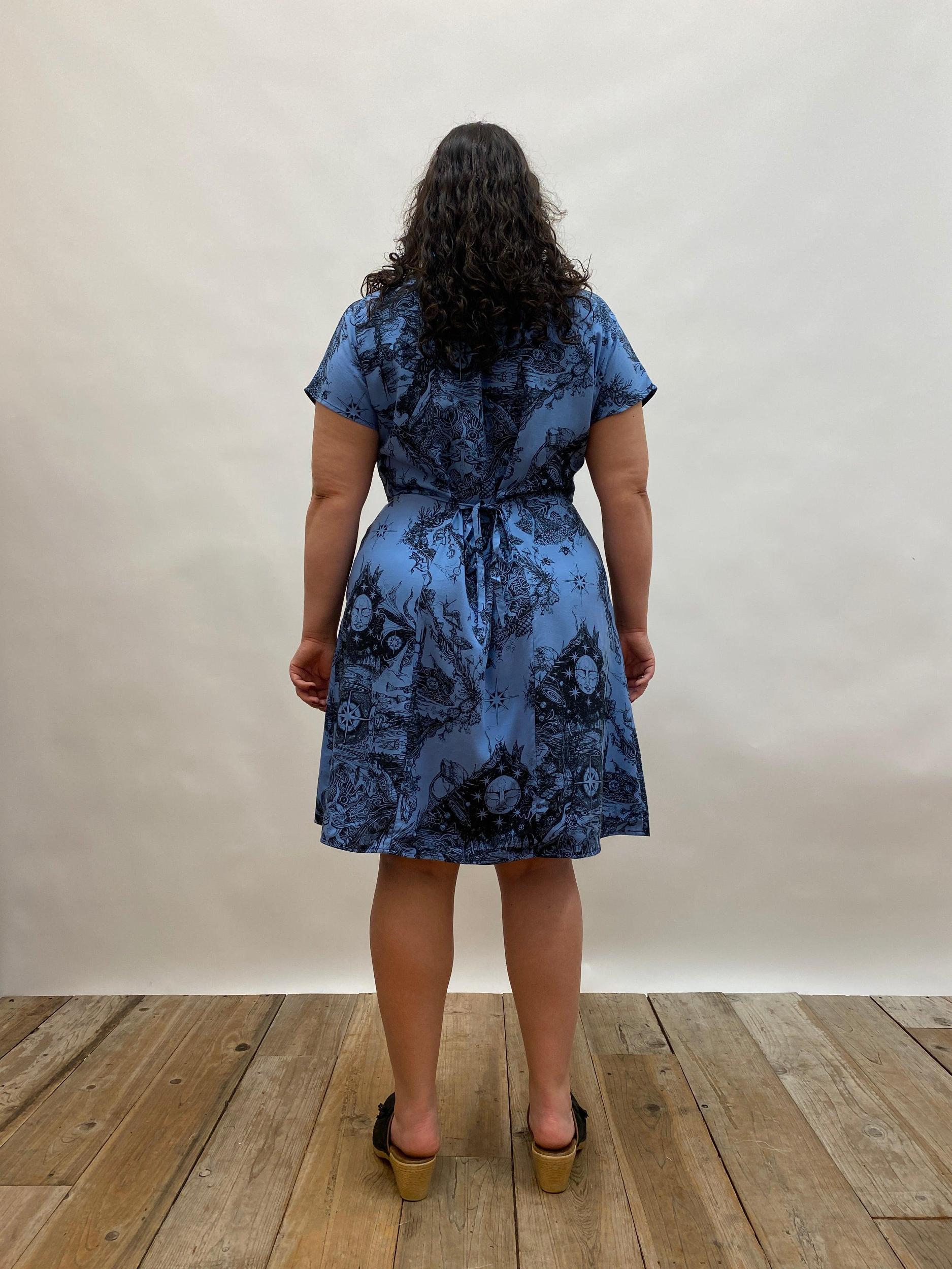 Dolman Dress in Earth Worship in Ocean Blue Product Image