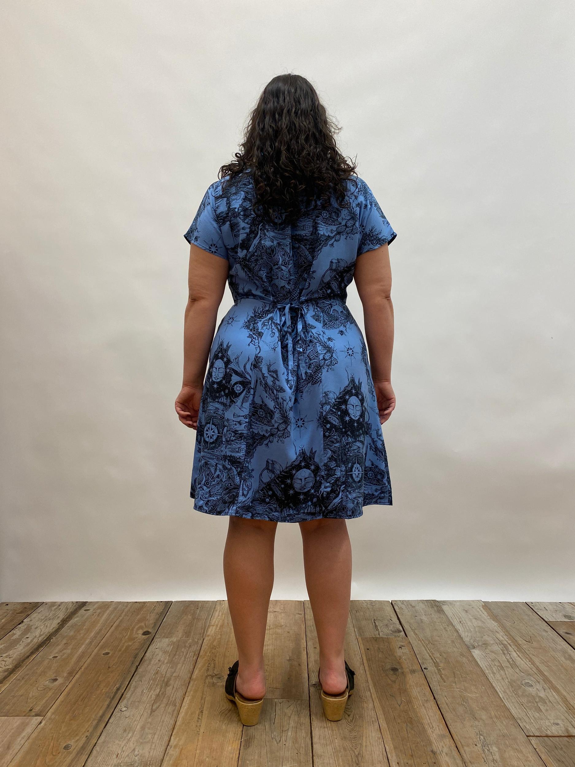 Dolman Dress in Earth Worship in Ocean Blue Product Image