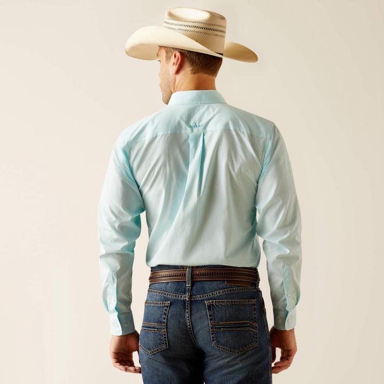 SALE Ariat® Men's L/S Blue Radiance Wrinkle Free Shepard Fitted Button Shirt Product Image
