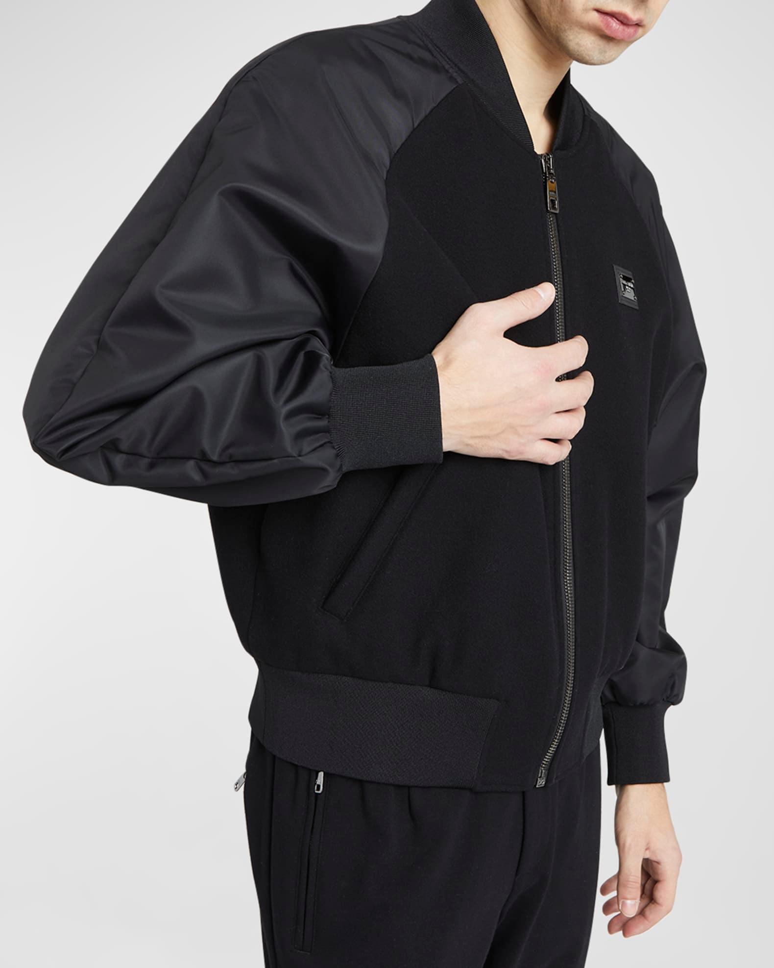 Men's Bomber Jacket with Logo Plaque Product Image