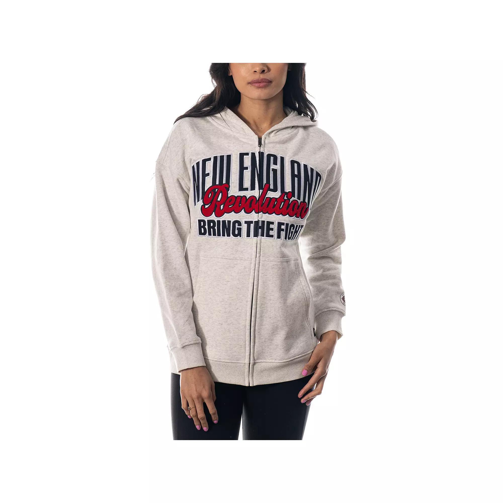Women's The Wild Collective Gray New England Revolution Chenille Full-Zip Hoodie,  Product Image