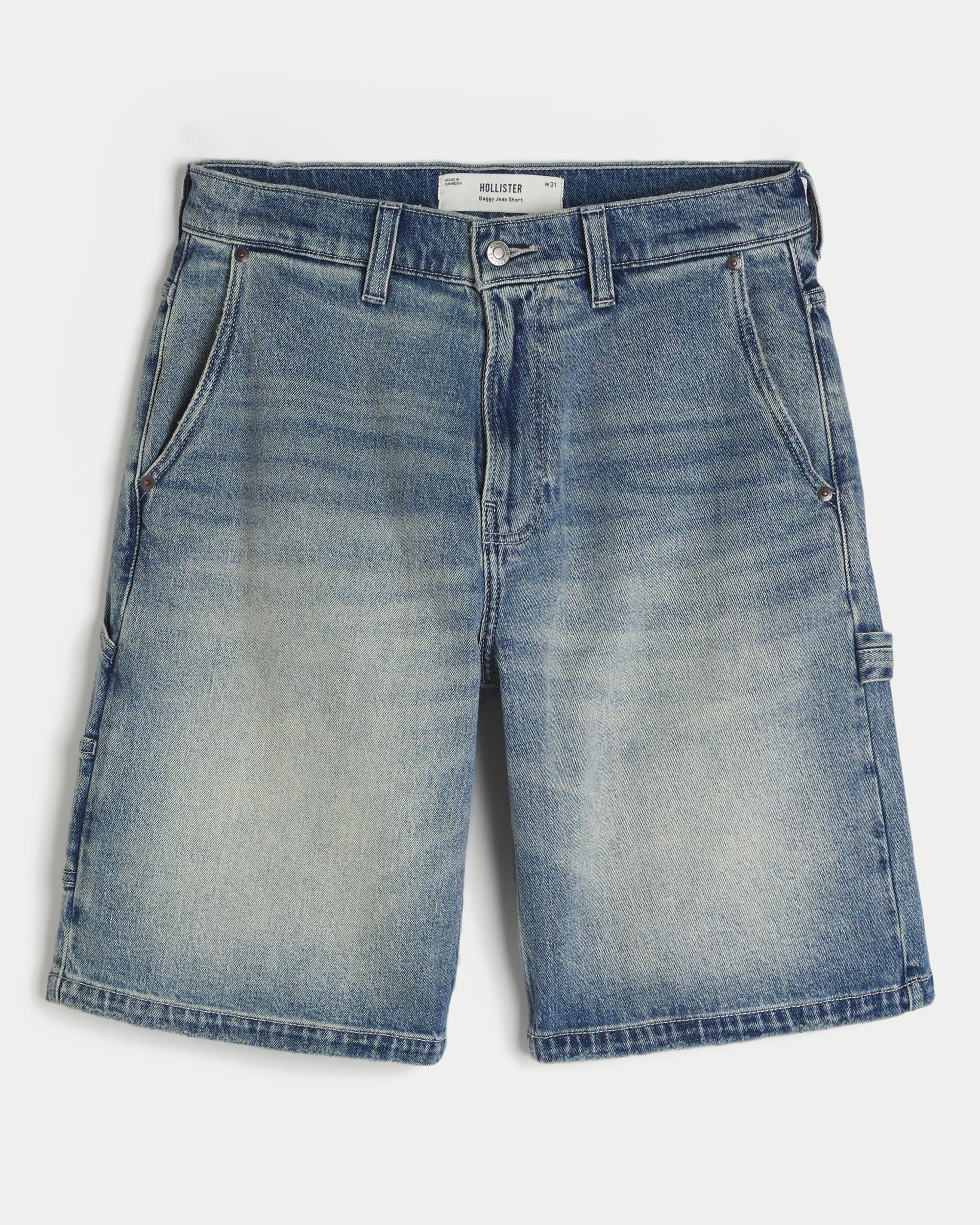 Baggy Denim Cargo Shorts Product Image