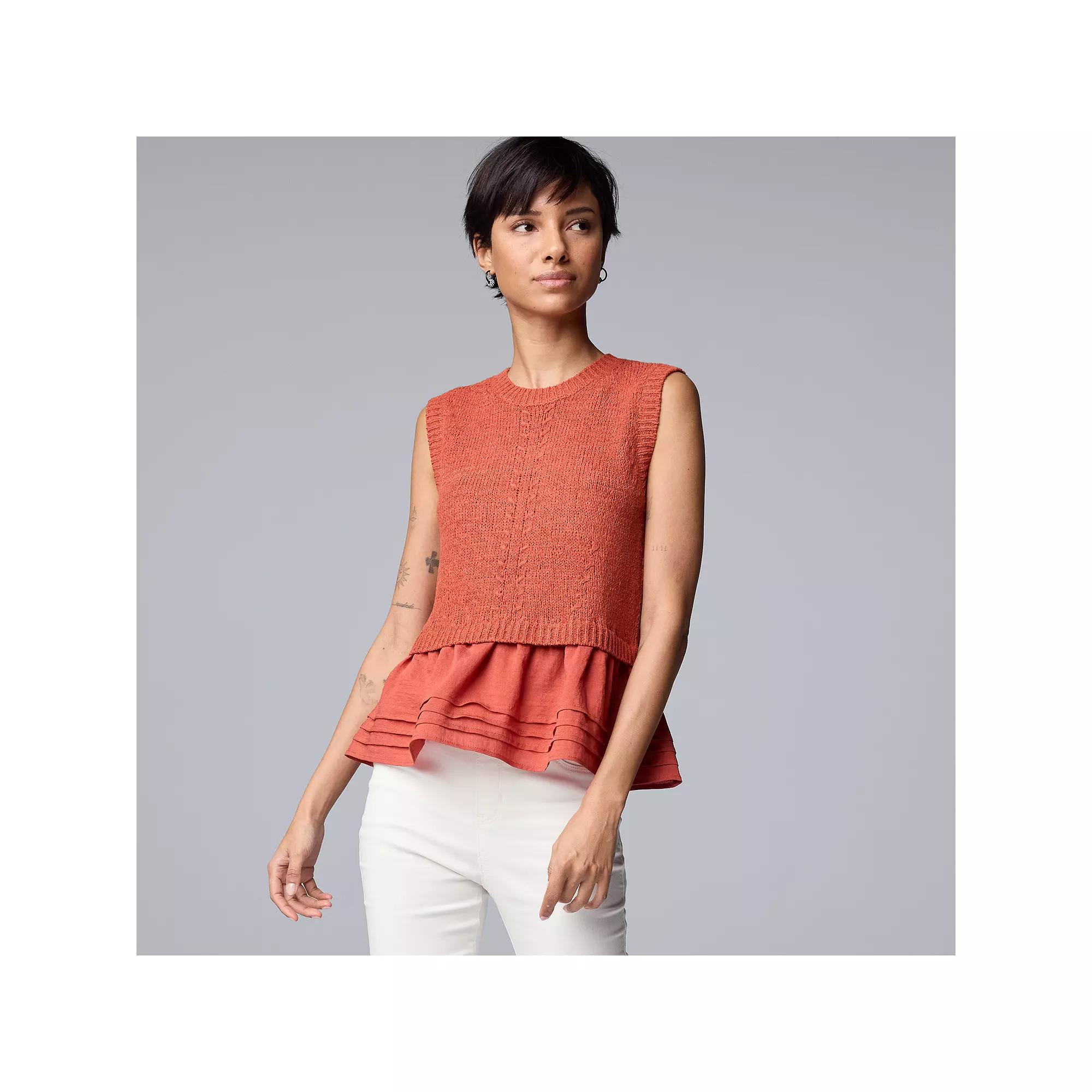 Women's Simply Vera Vera Wang Sleeveless Sweater, Size: Small, Vera Pink Product Image