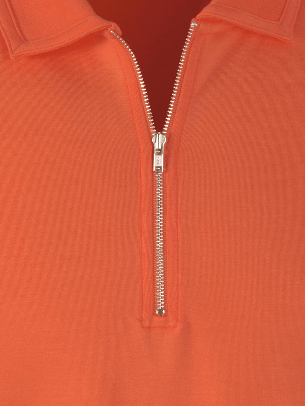 Lyocell Blend Quarter Zip Polo - Rust Product Image