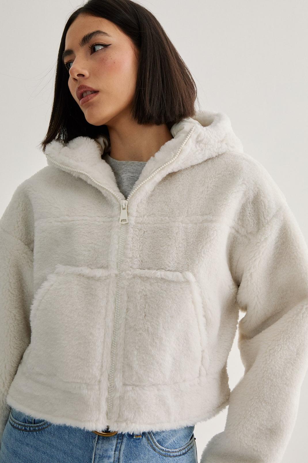 Quilted Borg Hooded Jacket Product Image