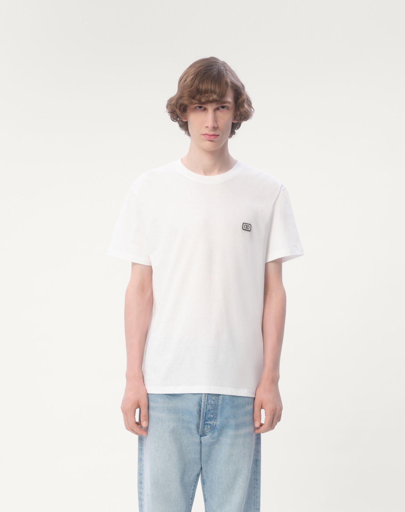 Cotton T-Shirt With Vlogo Patch Product Image