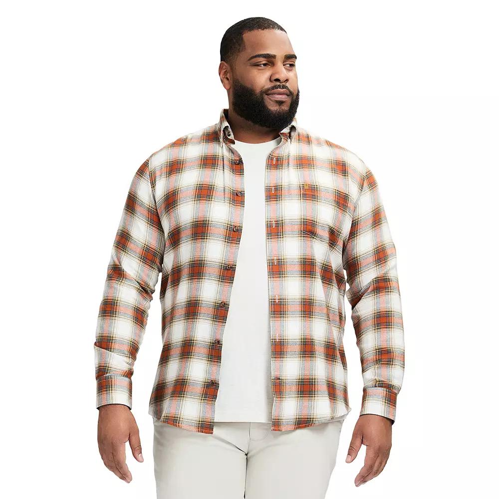 Big & Tall IZOD Stratton Flannel Long Sleeve Button Down Shirt, Men's,  Product Image