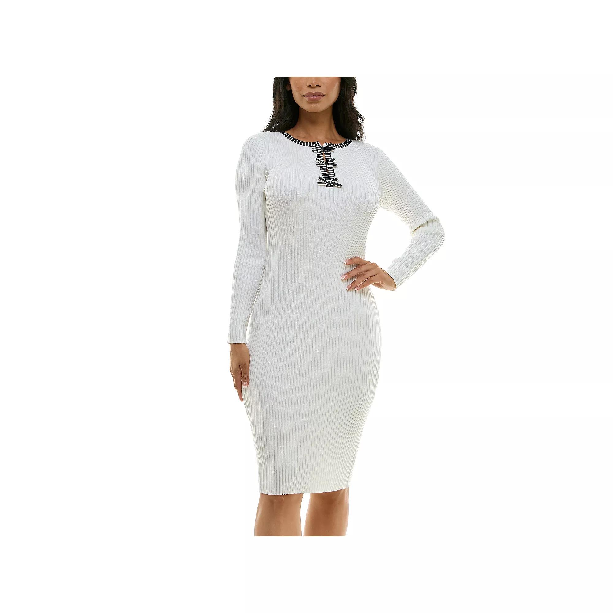 Women's Nina Leonard Ribbed Knit Dress,  Product Image