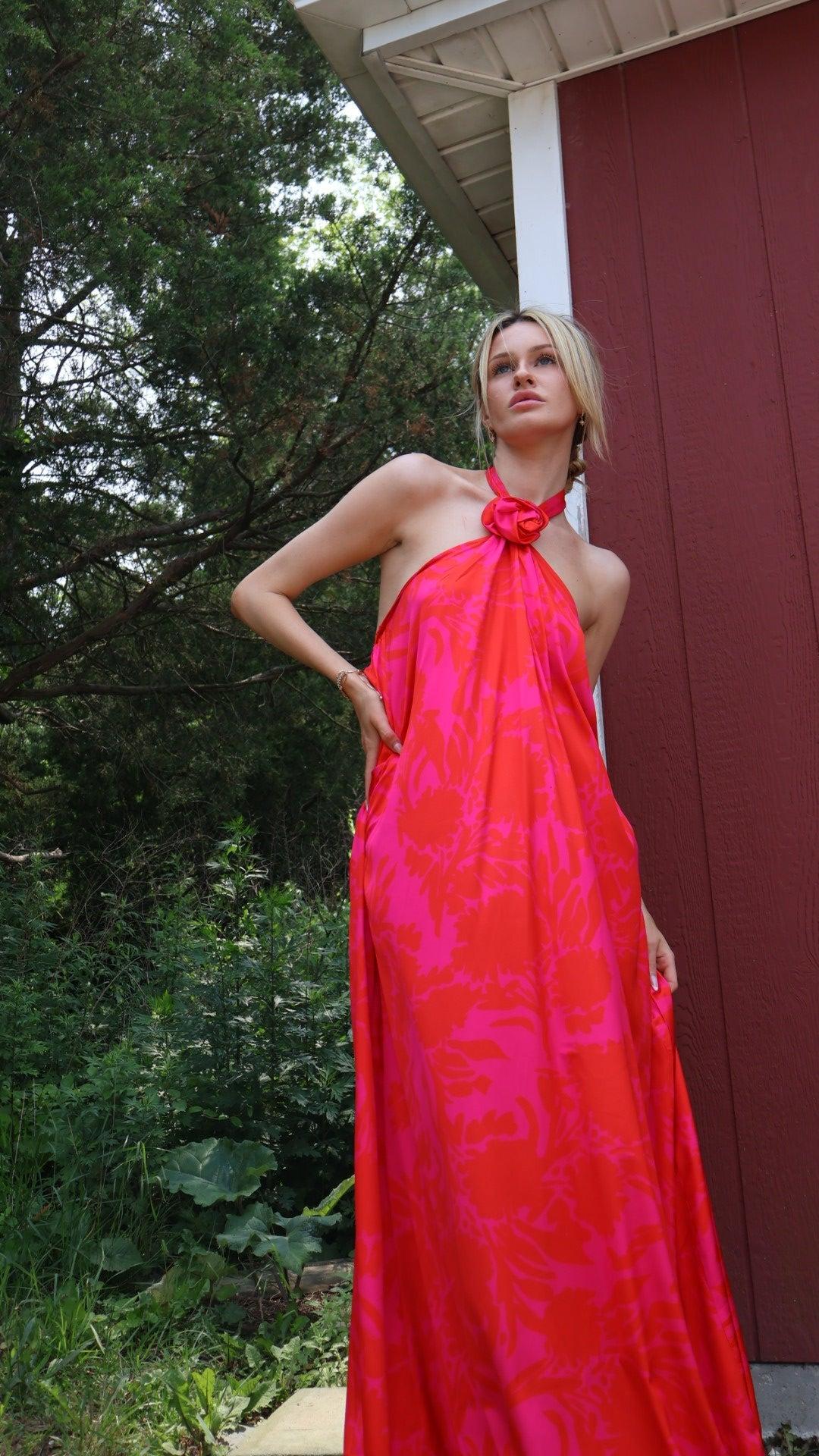 Halter Of Flower Maxi Dress Product Image