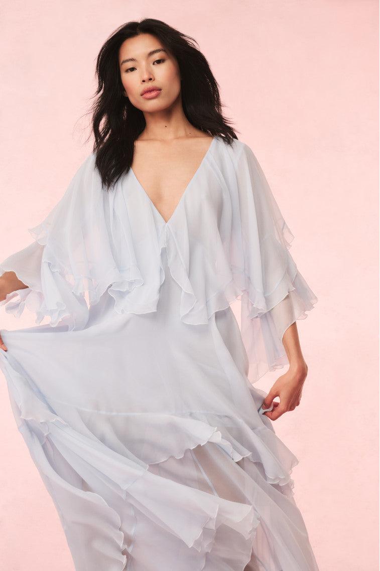 Collia Silk Maxi Dress - PALE PINK Product Image