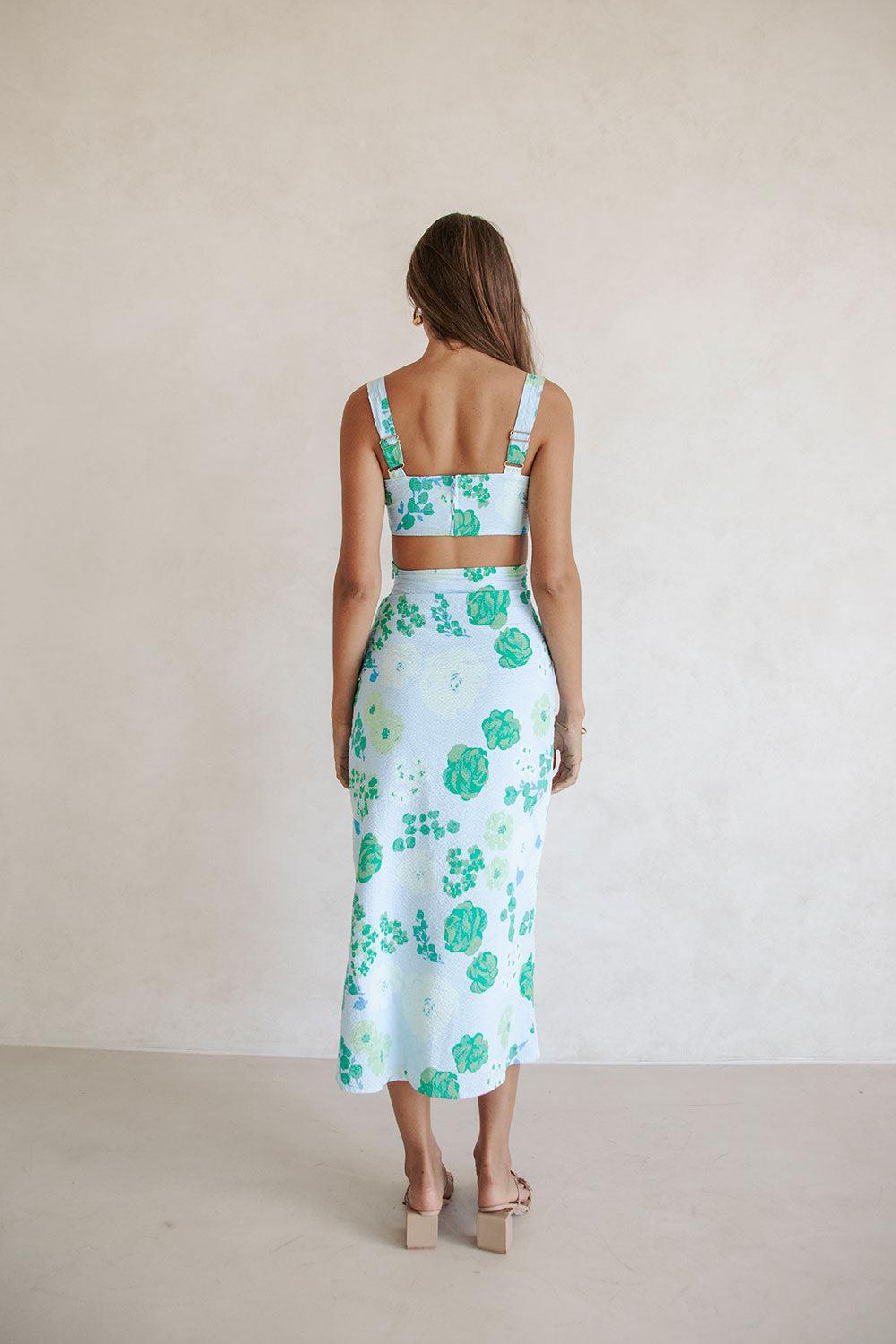 Feliz Midi Dress - Corsage Blue Product Image