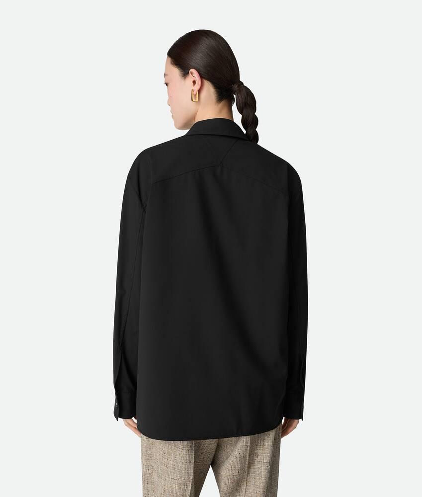 Women's Fine Wool Shirt in Black Product Image