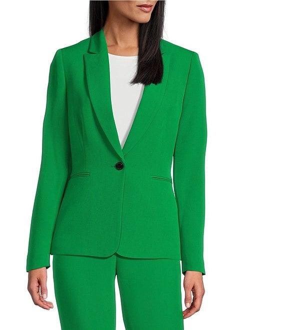 Preston & York Alyssa Notch Lapel Long Sleeve One Button Crepe Blazer Product Image