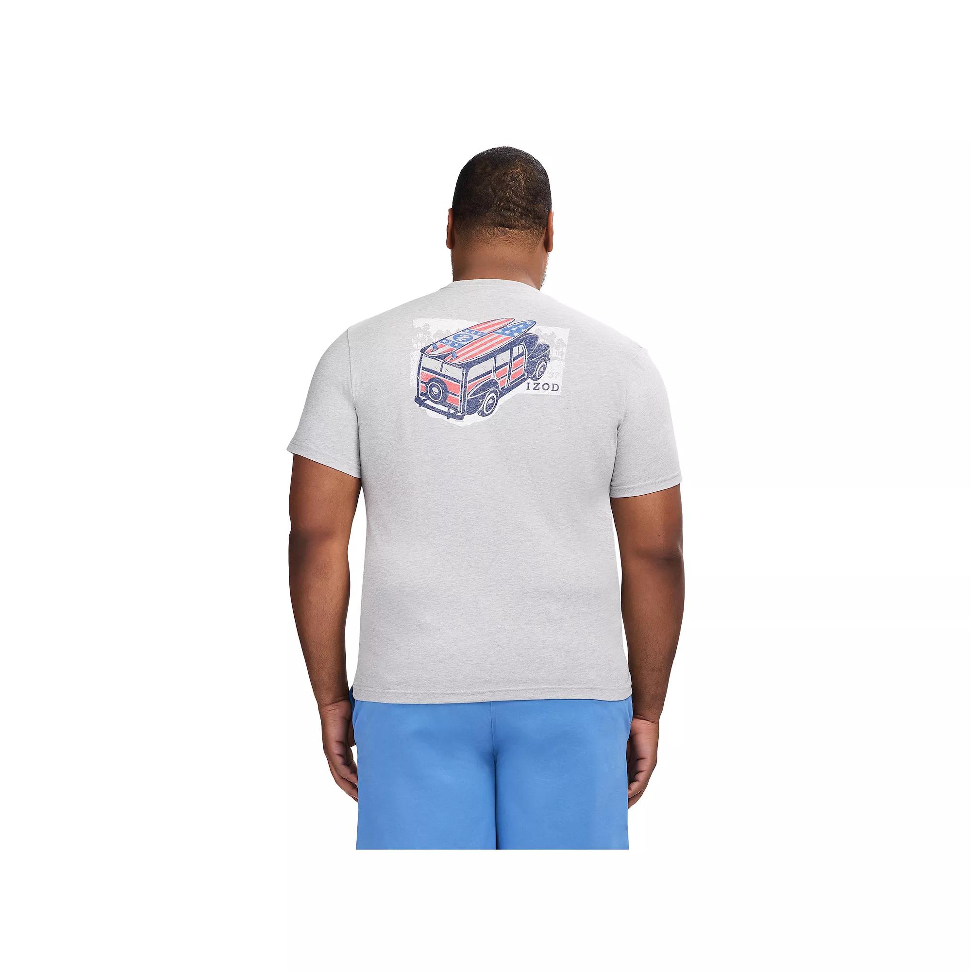 Big & Tall IZOD Saltwater Soft Wash Short Sleeve Graphic Tee, Men's, Size: 2XB, Light Grey Grey Product Image