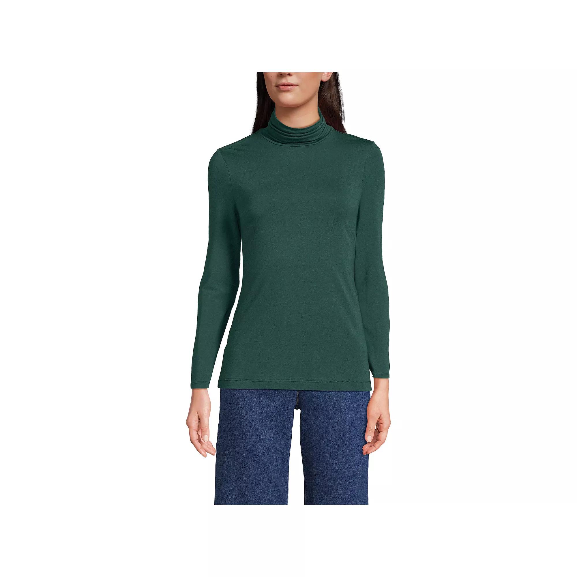 Women's Lands' End Lightweight Fitted Turtleneck,  Product Image