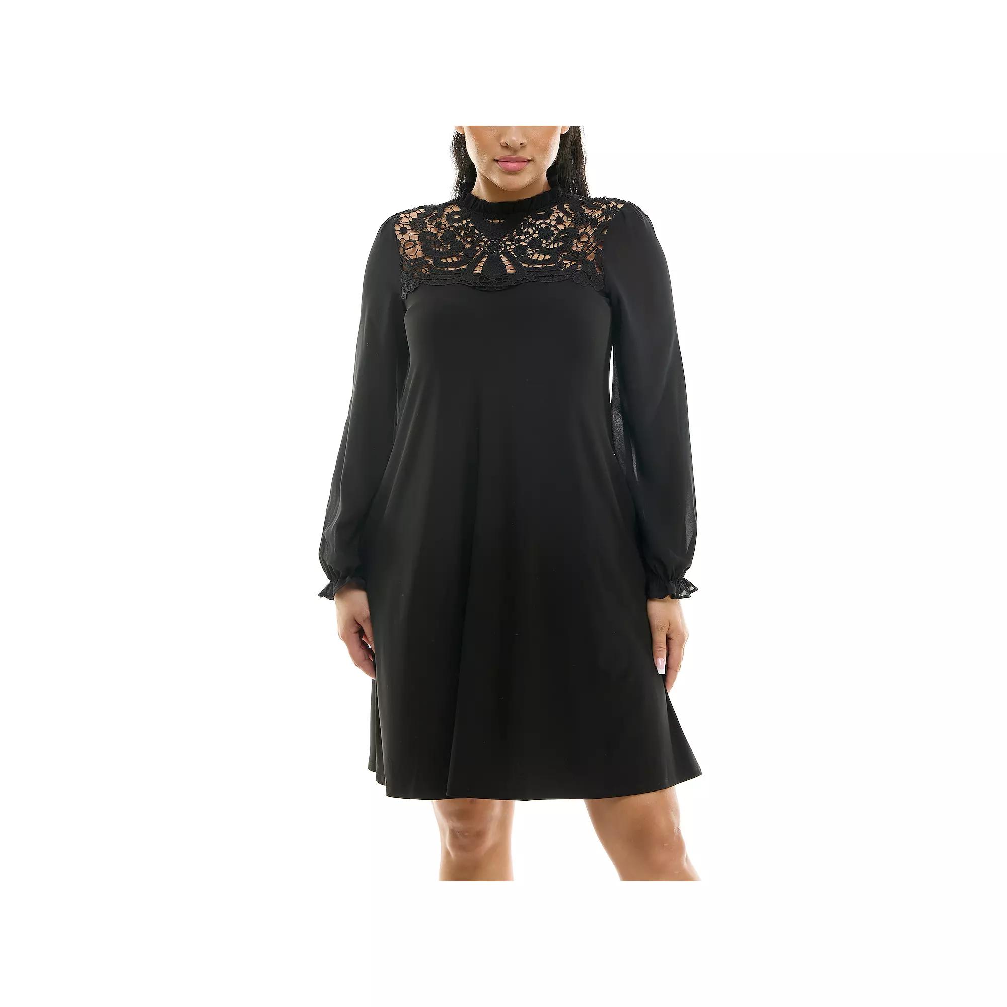 Women's Nina Leonard Chiffon Ruffle Dress,  Product Image