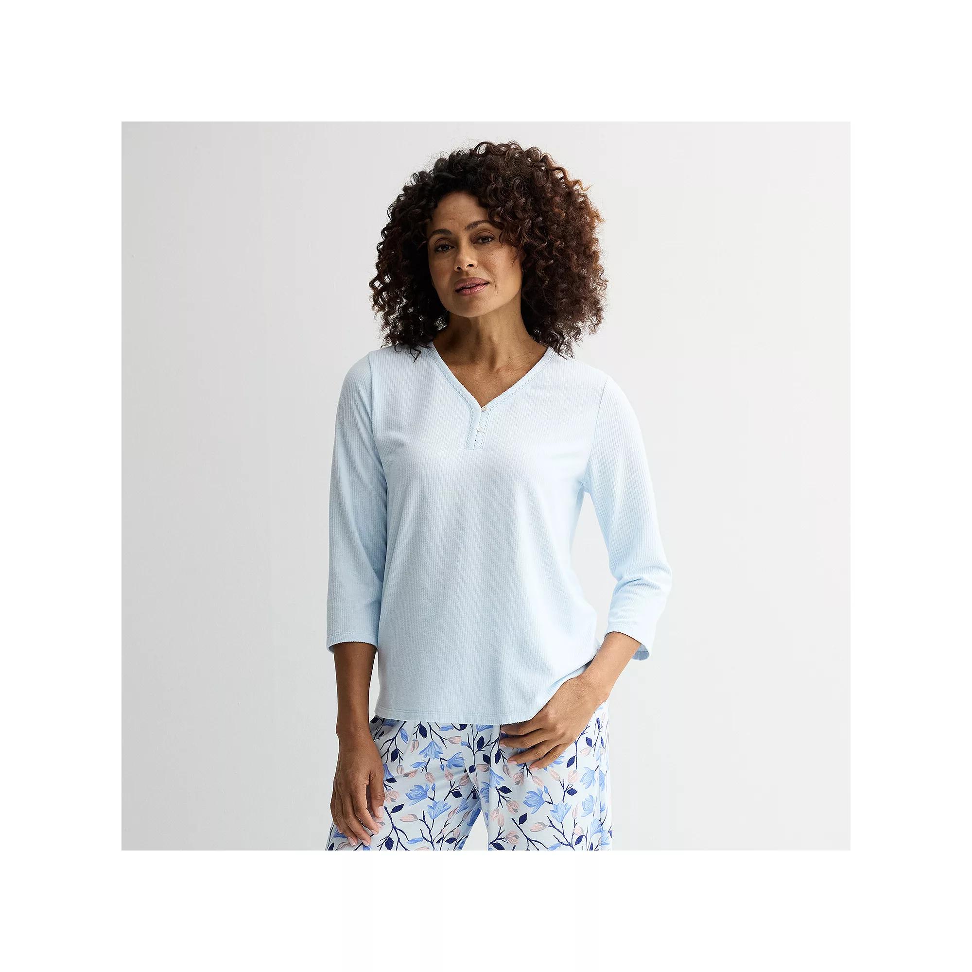Women's Croft & Barrow Cozy Luxe Rib Sleep Top, Size: Medium, Fresh Air Product Image