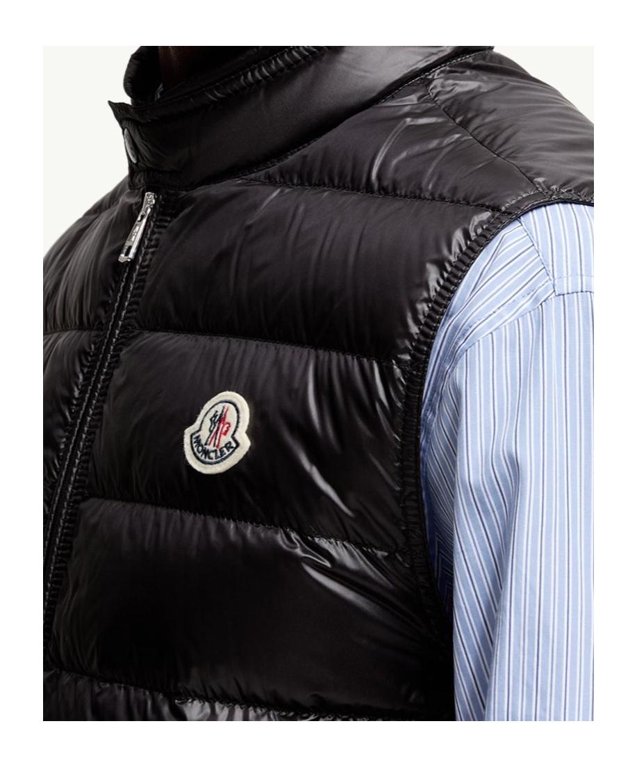 MONCLER High Collar Puffer Quilted Sleeveless Jacket In Black Product Image